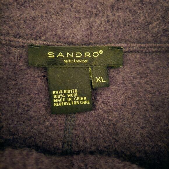 Vintage Sandro Wool Dark Grey Swing Jacket XL - Picture 11 of 16